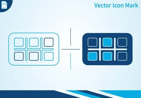Grid layout outline and filled design elements. Illustrazione stock