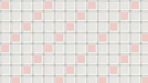 Grid layout with pink squares on light gray background pattern design Stock Illustration