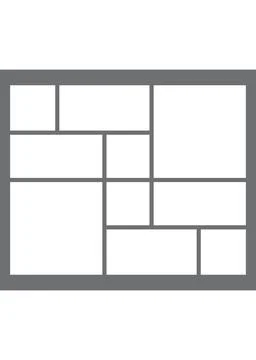 Grid Layout Template with Geometric Shapes and Frames Stock Illustration