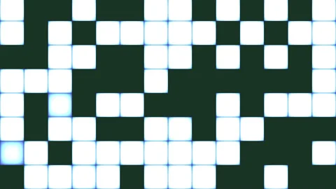 Grid of Lights Out Light Panels Flickering on and Off Видео 143930944