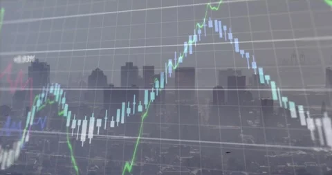 Grid line rising left starting chart overlay building candles tracing lines Vídeos de archivo 328285719