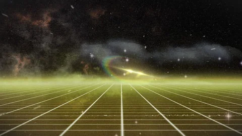 Grid lines against space in background Stock Footage 139756370