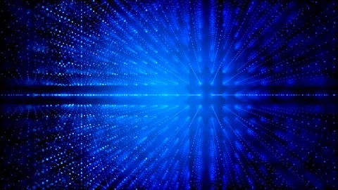 Grid lines particles blue abstract Video stock 90880048