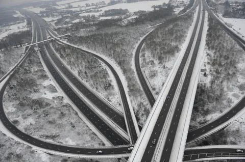 A Grid Locked M25 Between Junction 5 And 4 (anti Clockwise) After A Lorry Overtu Stock Photos