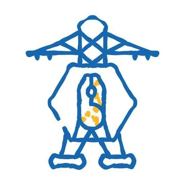 Grid maintenance electric icon doodle illustration Stock Illustration