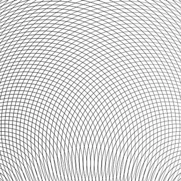 Grid, mesh of circular thin lines. Geometric texture, pattern. Intersecting c Illustrazione stock