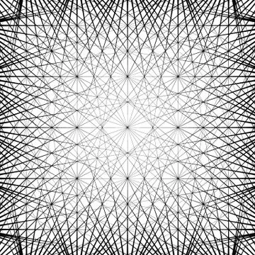 Grid, mesh with connected objects abstract geometric illustration Stock Illustration