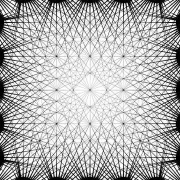 Grid, mesh with connected objects abstract geometric illustration Stock Illustration