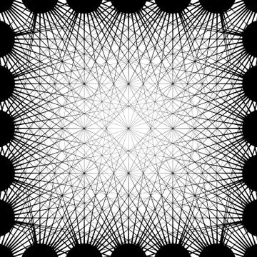 Grid, mesh with connected objects abstract geometric illustration 스톡 일러스트