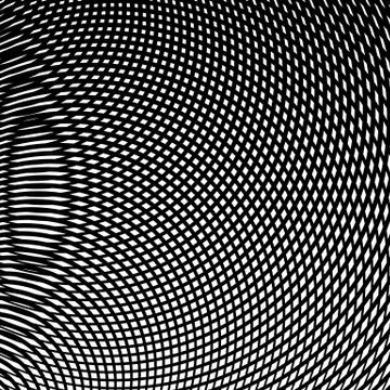Grid, mesh of curved lines. Cellular moire effect. Abstract geometric pattern イラスト素材