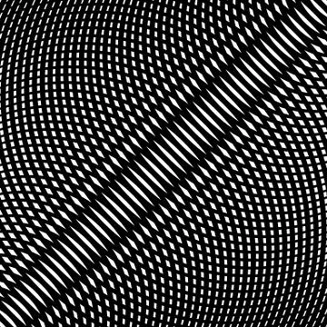 Grid, mesh of curved lines. Cellular moire effect. Abstract geometric pattern 스톡 일러스트