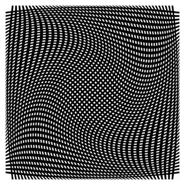 Grid, mesh with deformation, warp effect - Set of two layers of intersecting  Illustrazione stock