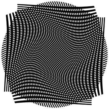 Grid, mesh with deformation, warp effect - Set of two layers of intersecting  Illustrazione stock