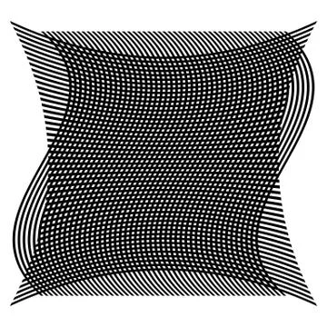 Grid, mesh with deformation, warp effect - Set of two layers of intersecting  Illustrazione stock