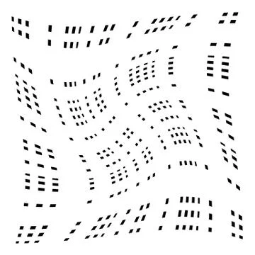 Grid, mesh of distorted lines. Geometric monochrome texture. Illustrazione stock