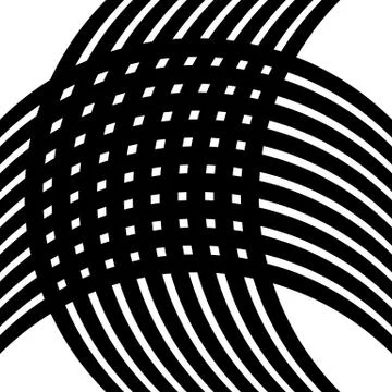 Grid, mesh distortion. Deformed intersecting lines. Geometric pattern / eleme Stock Illustration