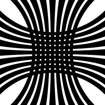 Grid, mesh distortion. Deformed intersecting lines. Geometric pattern / eleme イラスト素材
