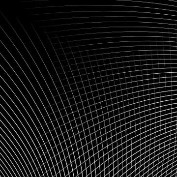 Grid - mesh of dynamic curved lines. Abstract geometric pattern. Monochrome t 库存插图