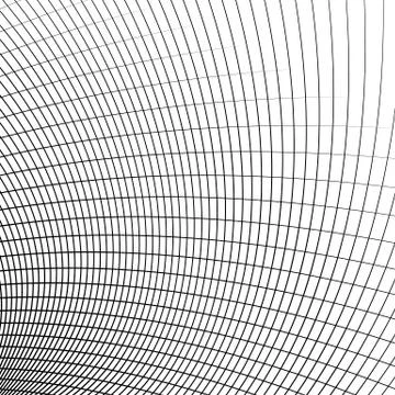 Grid - mesh of dynamic curved lines. Abstract geometric pattern. Monochrome t 库存插图