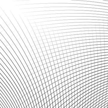 Grid - mesh of dynamic curved lines. Abstract geometric pattern. Monochrome t Stock Illustration