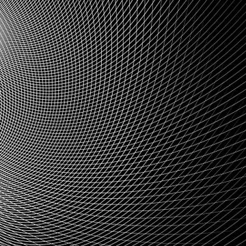 Grid - mesh of dynamic curved lines. Abstract geometric pattern. Monochrome t Stock Illustration