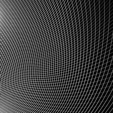 Grid - mesh of dynamic curved lines. Abstract geometric pattern. Monochrome t Stock Illustration