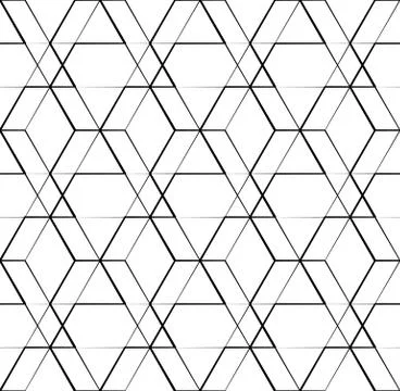 Grid, mesh geometric seamlessly repeatable pattern, monochrome background, te Stock Illustration