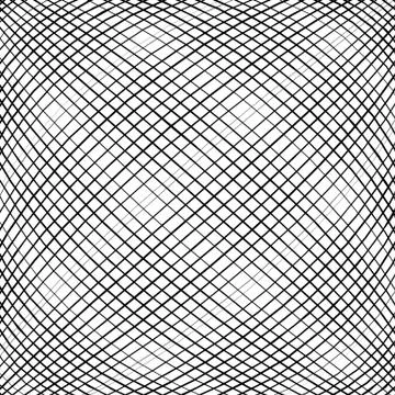 Grid, mesh, intersecting lines pattern with convex distortion. Lines are irre Stock Illustration