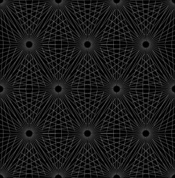 Grid, mesh with intersecting radial shapes  Abstract geometric pattern, backg Stock Illustration