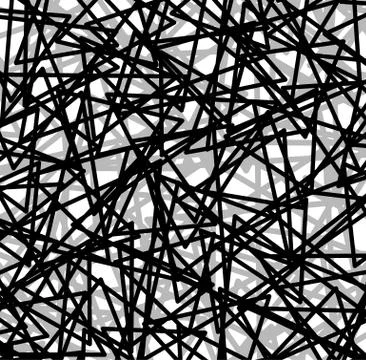 Grid, mesh of irregular random lines. artistic geometric image, black and whi Stock Illustration