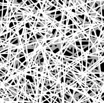 Grid, mesh of irregular random lines. artistic geometric image, black and whi Stock Illustration