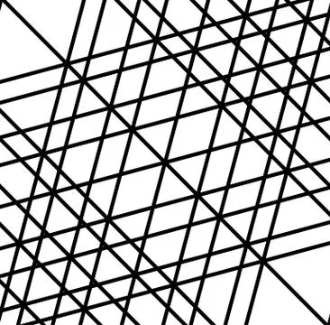 Grid, mesh of irregular random lines. artistic geometric image, black and whi Stock Illustration