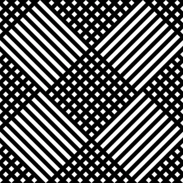 Grid, mesh irregular repeatable pattern, black white texture Stock Illustration