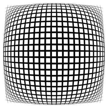 Grid, mesh, lattice with distortion, warp effect. Abstract element Stock Illustration