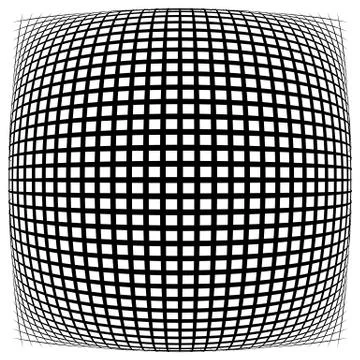 Grid, mesh, lattice with distortion, warp effect. Abstract element Illustrazione stock