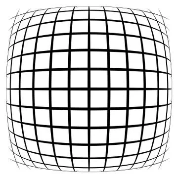Grid, mesh, lattice with distortion, warp effect. Abstract element Stock Illustration