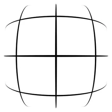 Grid, mesh, lattice with distortion, warp effect. Abstract element Stock Illustration