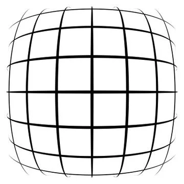 Grid, mesh, lattice with distortion, warp effect. Abstract element Stock Illustration