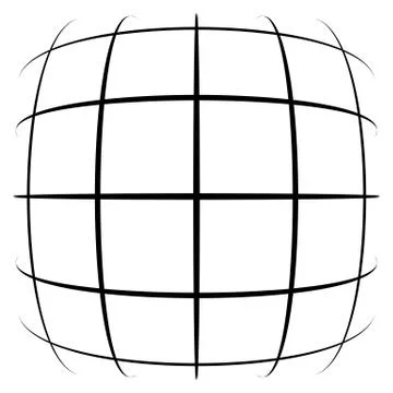 Grid, mesh, lattice with distortion, warp effect. Abstract element Stock Illustration