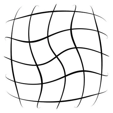 Grid, mesh, lattice with distortion, warp effect. Abstract element Stock Illustration