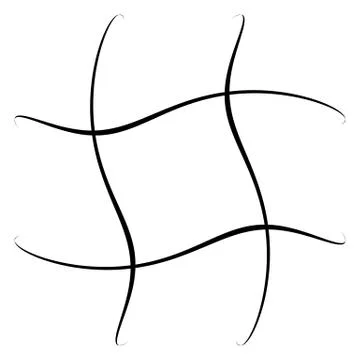 Grid, mesh, lattice with distortion, warp effect. Abstract element Stock Illustration
