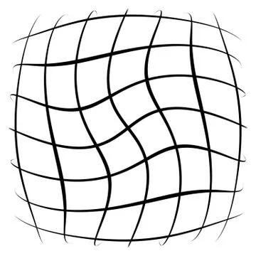 Grid, mesh, lattice with distortion, warp effect. Abstract element Stock Illustration