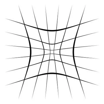 Grid, mesh, lattice with distortion, warp effect. Abstract element Stock Illustration