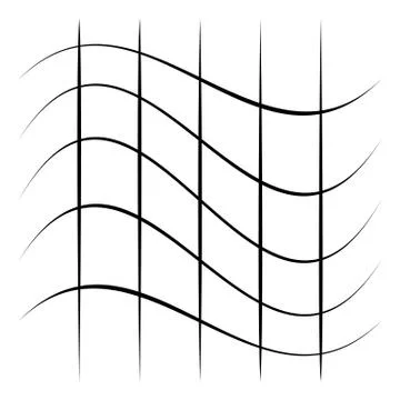 Grid, mesh, lattice with distortion, warp effect. Abstract element Stock Illustration