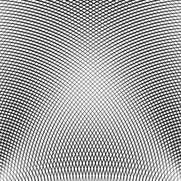 Grid, mesh of lines with dynamic distortion effect. Geometric pattern element Stock Illustration