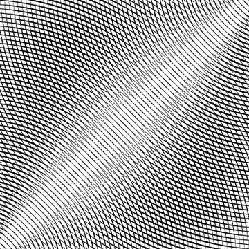 Grid, mesh of lines with dynamic distortion effect. Geometric pattern element Stock Illustration