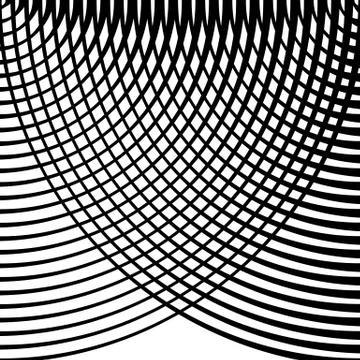 Grid, mesh pattern of circles with dynamic lines. Circular grid. Stock Illustration