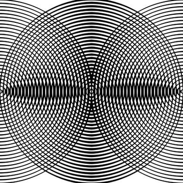 Grid, mesh pattern of circles with dynamic lines. Circular grid. Stock Illustration