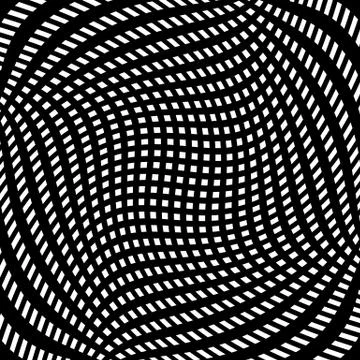 Grid, mesh pattern with distortion. Abstract geometric pattern. Stock Illustration