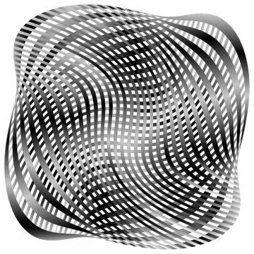 Grid, mesh pattern with distortion. Abstract geometric pattern. Stock Illustration